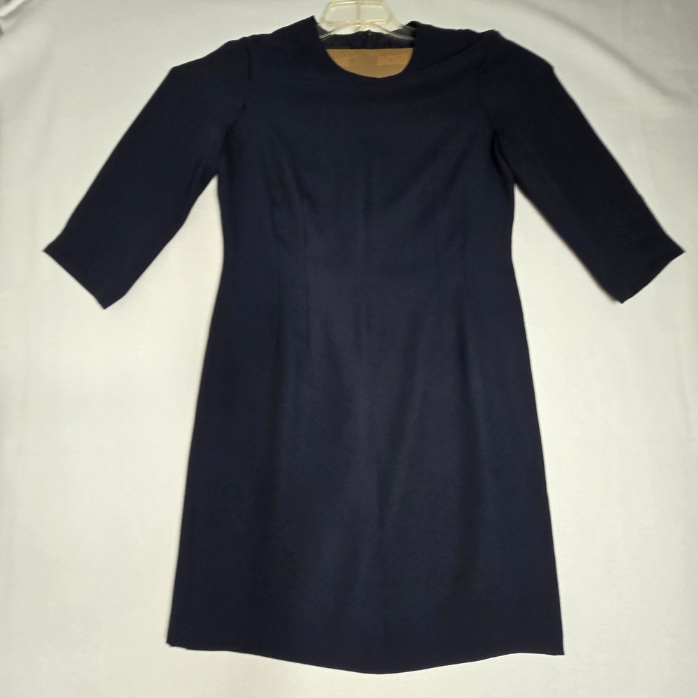 Liz Claiborne Navy Blue Knee Length 3/4 Sleeve Sheath Dress 14 vintage business‎